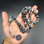 ⁦سبحة بكلايت بلجيكي اسود معرق⁩ - الصورة ⁦2⁩
