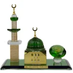 ⁦مجسم زجاجي للقبة الخضراء مع اسم سيدنا محمد ﷺ⁩ - الصورة ⁦4⁩