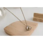 Kalung Kubah Putih - Pelapisan Emas - Gambar 2